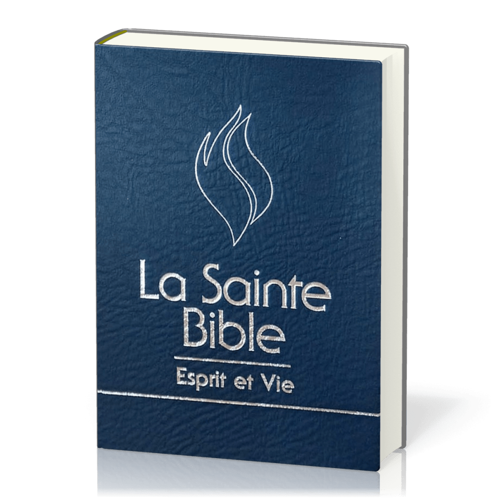 Bible Segond 1910 Esprit et Vie - simili cuir bleu nuit, onglets, tranche argent, onglets