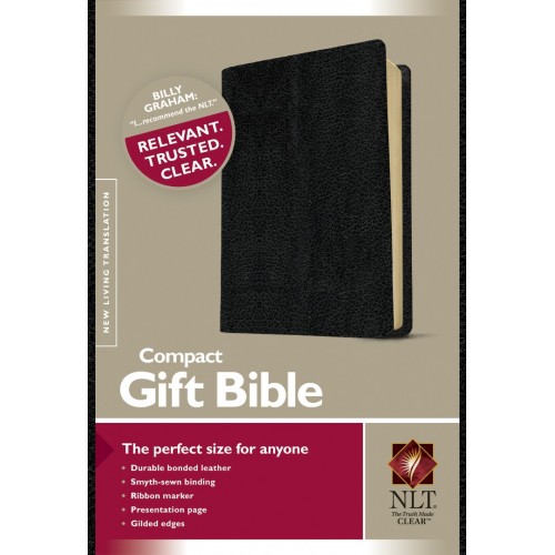 Anglais, Bible, NLT - compacte, cuir, noir
