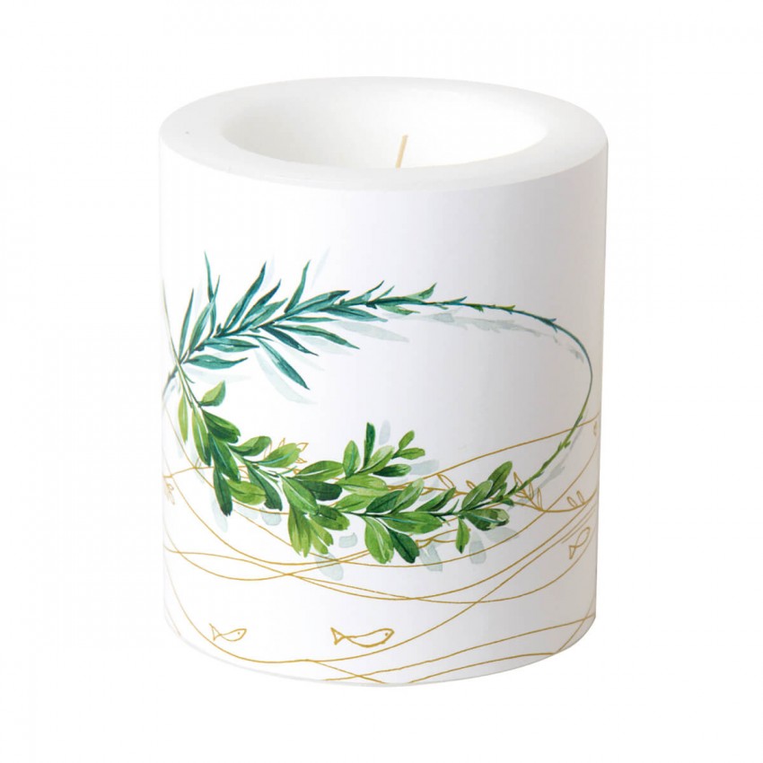 Bougie en cire et photophore "foi"