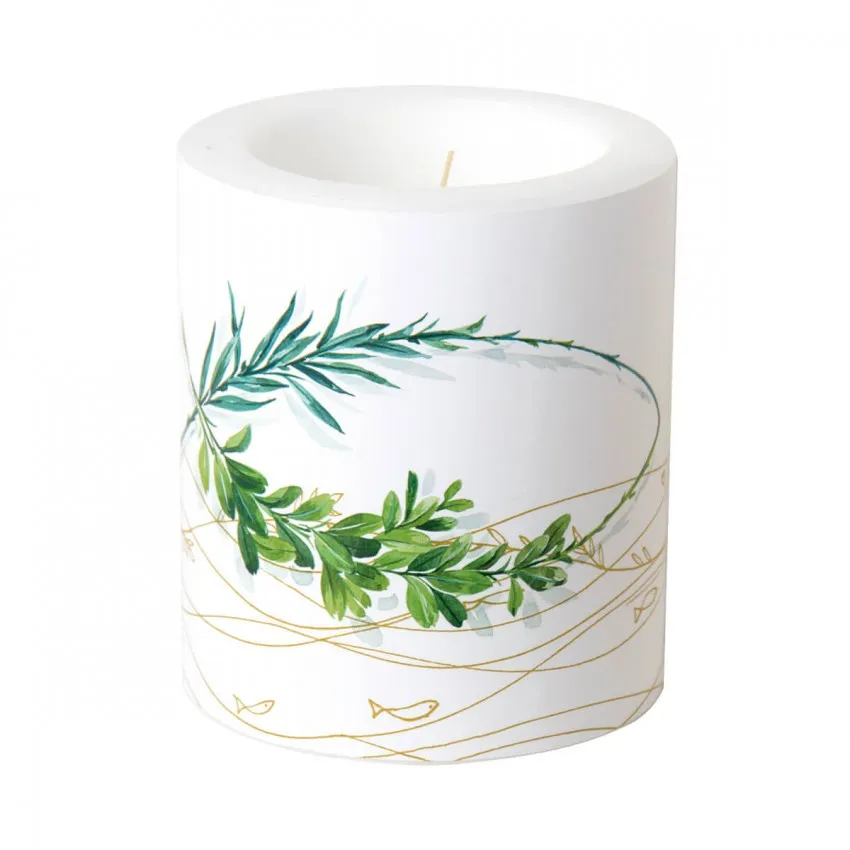 Bougie en cire et photophore "foi"