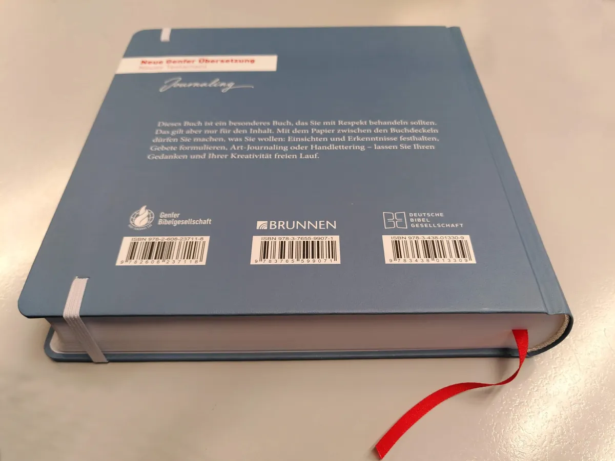 Allemand, NGÜ - Nouveau Testament - Edition journaling, relié bleu avec élastique