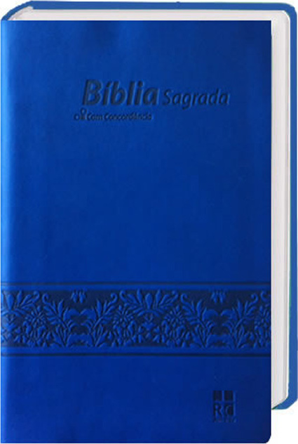 Portugais, Bible Almeida révisée et corrigée DN54c, bleue, tranche argent