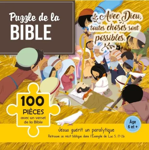 Puzzle de la Bible - Jésus guérit un paralytique - Avec Dieu toutes choses sont possibles