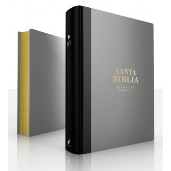Espagnol, Bible RVR 1960, très gros caractères, similicuir gris/noir