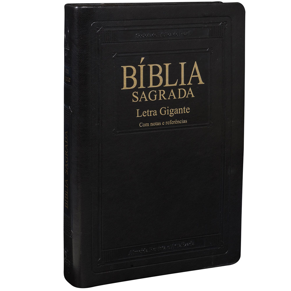 Portugais, Bible Almeida Revista e Atualizada, Gros caractères, avec notes et références - Similicuir noir-14 x 22 cm