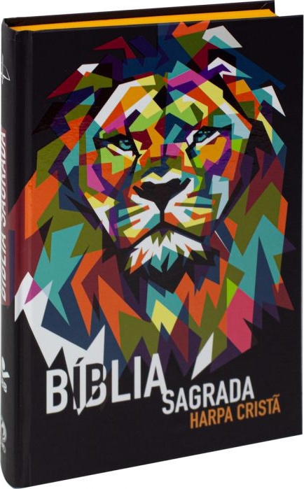 Portugais, Bible Almeida RC, Harpa Crista, couverture semi-rigide, illustration lion