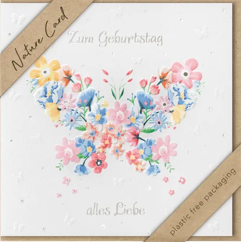 Doppelkarte Blütenschmetterling NC