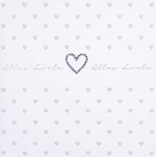 Doppelkarte Alles liebe rosa herzen