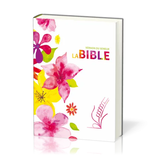 Bible Semeur 2015, compacte, couverture textile rigide, fleurs - tranche blanche