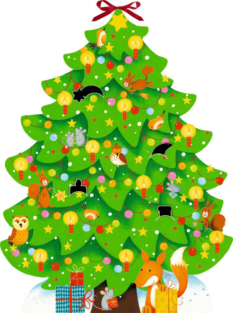 Calendrier de l'Avent Arbre de Noël avec décorations à suspendre - Mein Kritzel-Kratzel-Adventskalender