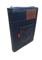 Bible Semeur 2015, compacte, couverture jeans souple bleue, avec zip - tranche blanche