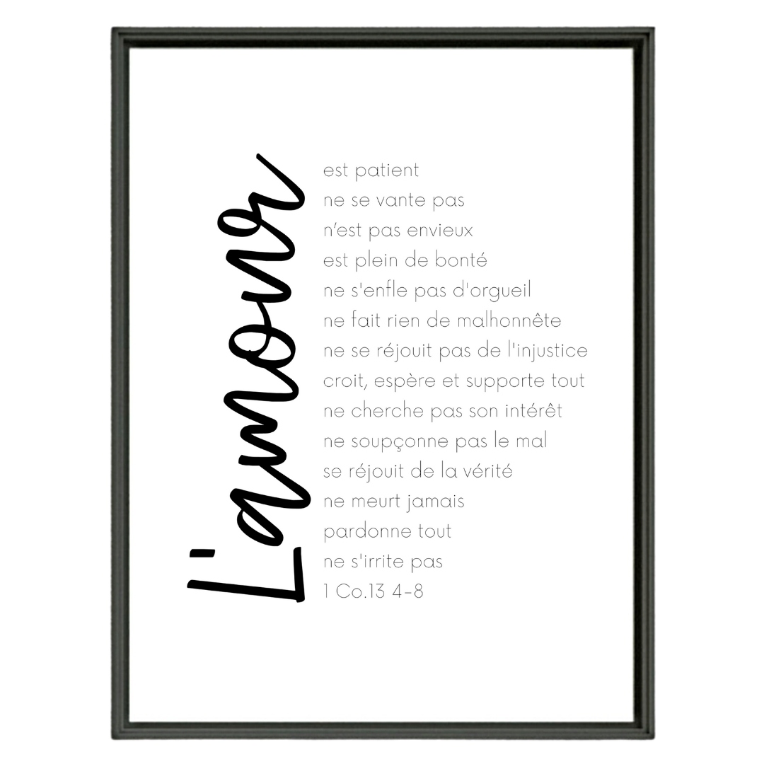 Poster L Amour 1 Corinthiens 13 Format