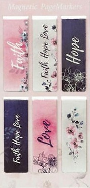 Magnetic Bookmarks  Faith Hope Love - pagemarkers