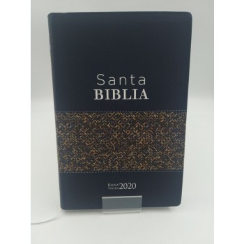 Espagnol, Bible Reina Valera 2020, flexa bleu foncé avec motifs feuillage