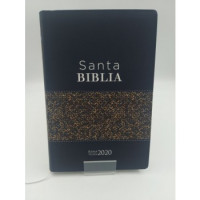 Espagnol, Bible Reina Valera 2020, flexa bleu foncé avec motifs feuillage