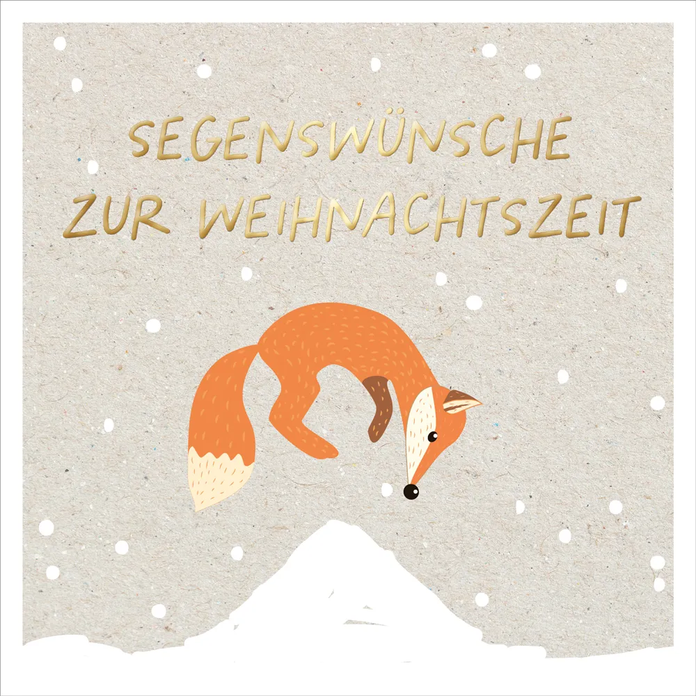 Doppelkarte Weihnachten Fuchs ENC - Lukas 1.68