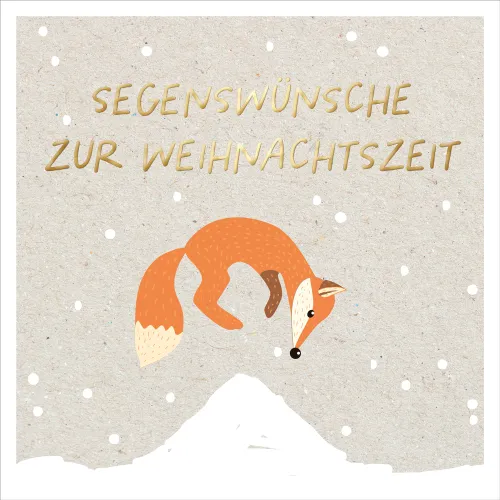 Doppelkarte Weihnachten Fuchs ENC - Lukas 1.68