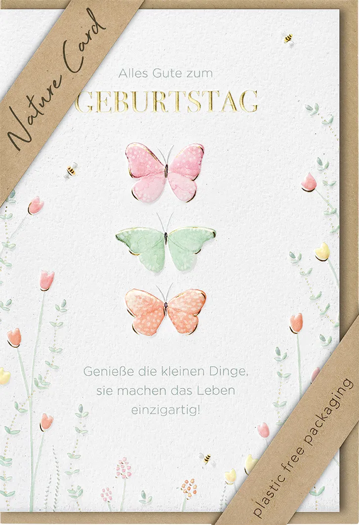 Faltkarte 3 Schmetterlinge NC