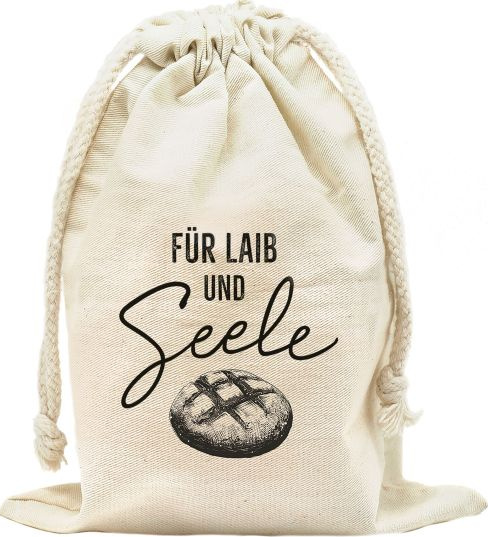 Für Laib und Seele (Brotbeutel) - Brotbeutel mit Kordelzug aus Bio-Baumwolle - die optimale...