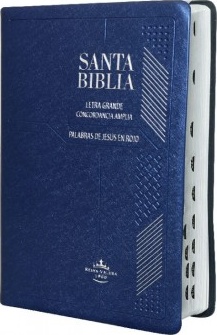 Espagnol, Bible RVR 1960, gros caractères, vinyle bleu, avec onglets -
