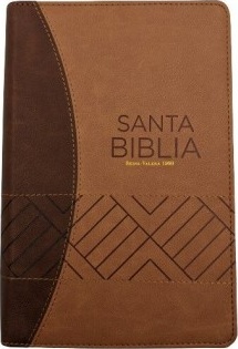 Espagnol, Bible RVR 1960, compact, gros caractères, similicuir duo brun/camel, avec zip