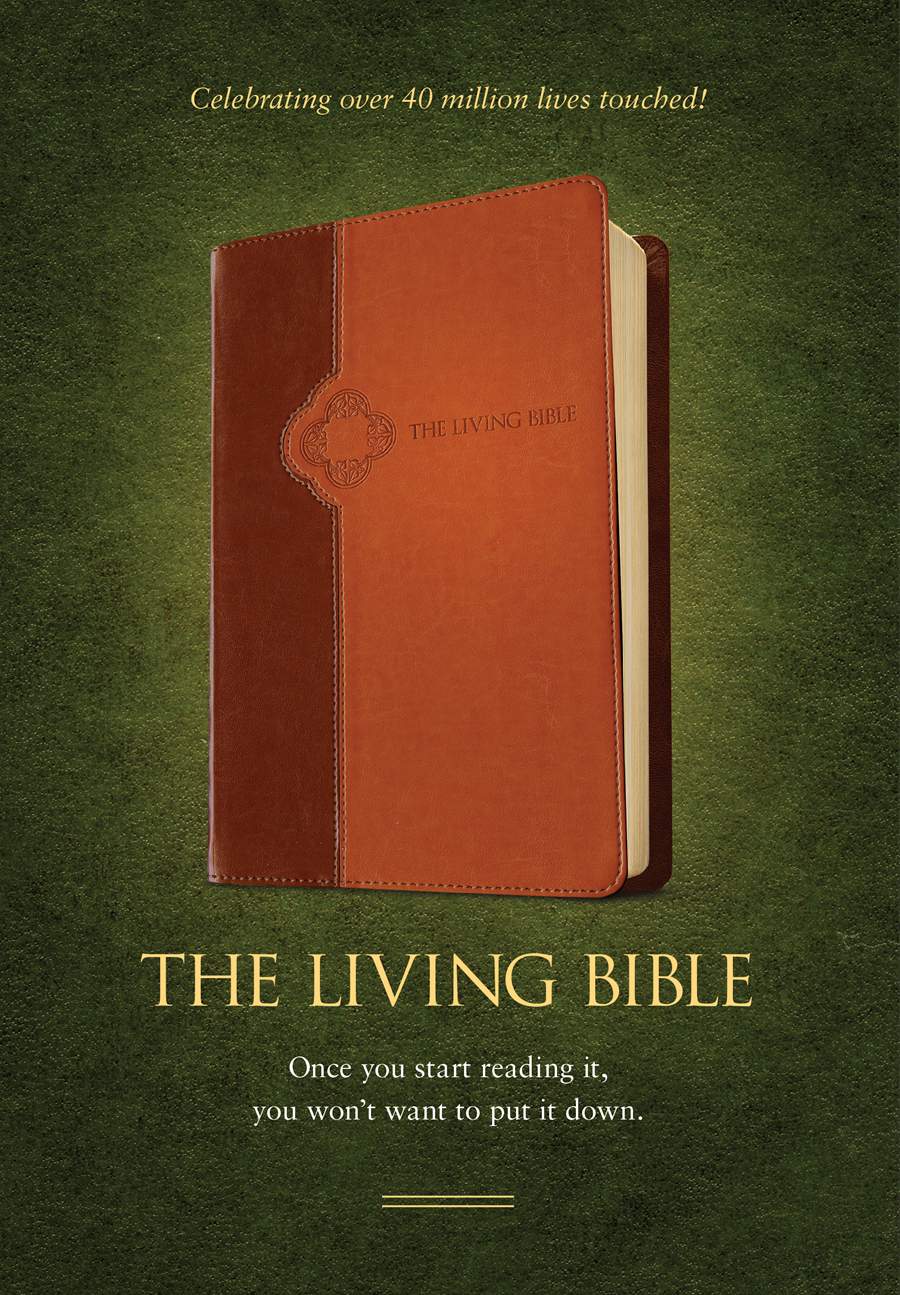 Anglais, Bible The Living Bible, similicuir souple, duo brun