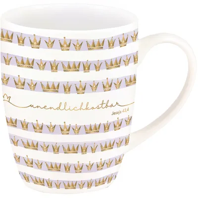 Tasse - unendlich kostbar - weiss, violet, 310ml