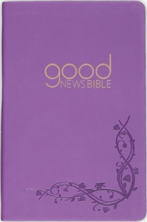 Anglais, Bible Good News Bible, Vivella mauve, motif gravé - Vivella mauve, motif gravé