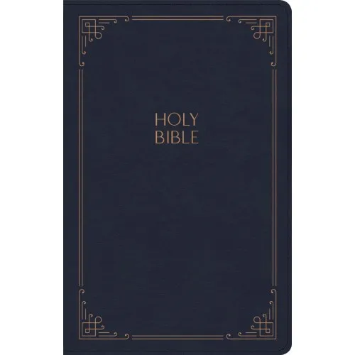 Anglais, Bible, King James Version, gros caractères, format compact, similicuir, bleu marine,...