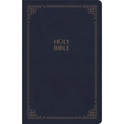 Anglais, Bible, King James Version, gros caractères, format compact, similicuir, bleu marine,...