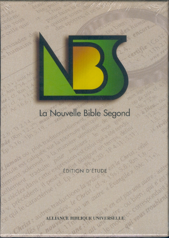 Bible d'étude NBS, grand format, bordeaux - couverture souple, cuir, tranche or avec boîtier