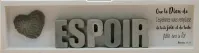Cadre en bois ESPOIR Romains 15.13 - lettres béton décor, cadre peint en blanc, avec crochet