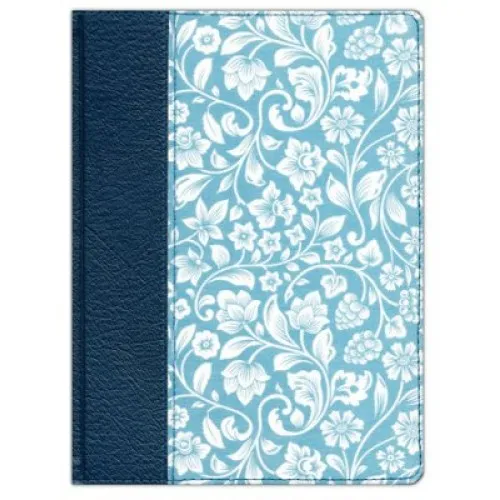 Espagnol, Bible journal de bord, Reina Valera 1960, cuir et tissu imprimé bleu