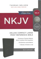 Anglais, Bible de référence New King James Version, gros caractères, similicuir, noire, tranche...