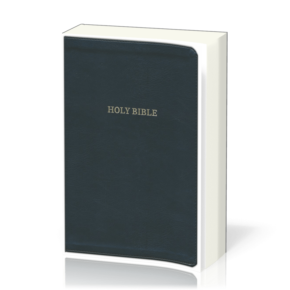 Anglais, Bible de référence New King James Version, gros caractères, similicuir, noire, tranche...