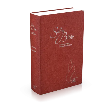 Bible d'étude Segond NEG MacArthur - couverture semi-rigide, toile couleur carmin