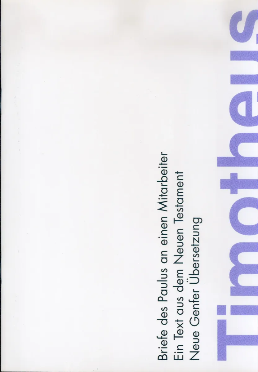 Allemand, NGÜ - épîtres à Timothée