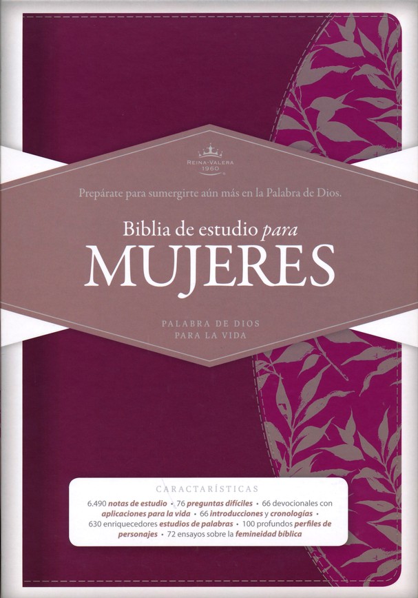 Espagnol, Bible d'étude pour femmes Reina Valera 1960, similicuir, rouge/fuchsia, onglets