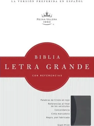 Espagnol, Bible Reina Valera 1960, très gros caractères, similicuir,duo noir/gris