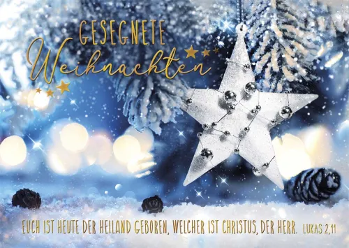 Postkarte Weihnachten Weisser Stern