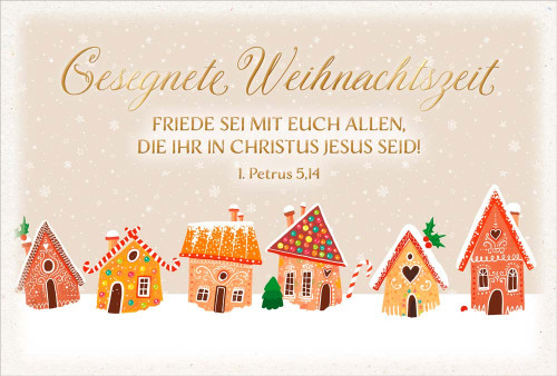 Doppelkarte Weihnachten Friede mit euch allen