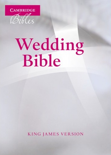 Anglais, Bible de mariage King James Version, petit modèle, cuir, blanche, tranche argent