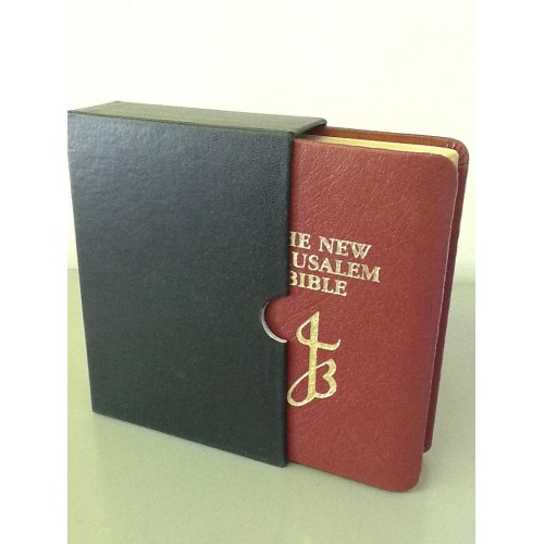 Anglais, Bible New Jerusalem Bible, similicuir, rouge, tranche or, boîtier