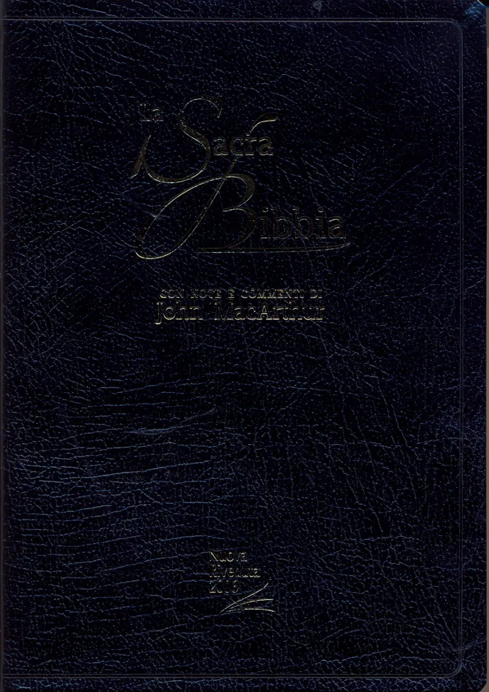 ITALIEN, BIBLE NR, MACARTHUR SOUPLE FIBROCUIR NOIR TR. OR