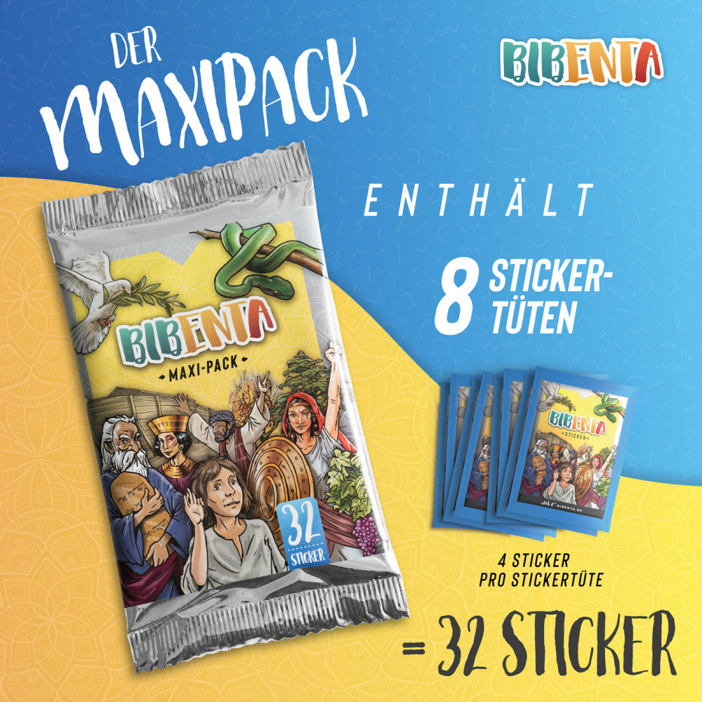 Bibenta Sticker Maxi-Pack - 32 Sticker, passend zum Bibelstickeralbum