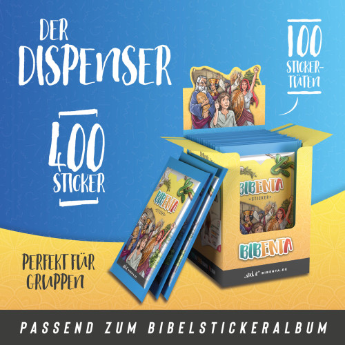 Bibenta Dispenser - 400 Sticker, passend zum Bibelstickeralbum