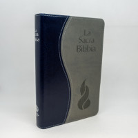 ITALIEN BIBLE, NUOVA RIVEDUTA, DUO SOUPLE GRIS/BLEU, TR. ARGENTÉE - COMPACT